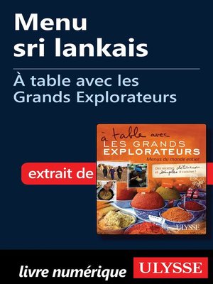 cover image of Menu sri lankais--À table avec les Grands Explorateurs